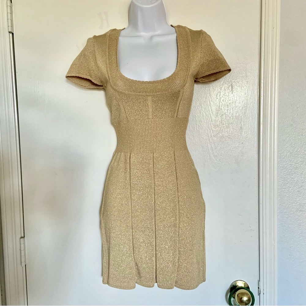 Gold bebe Bodycon Dress